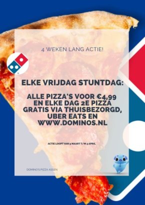 Domino’s Assen Actie: Stunt van de Dag & 2e Pizza Gratis